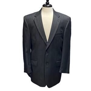 Jos. A. Bank Suit Jacket Blazer Mens 41R Charcoal Gray Pinstripe Two Button Wool